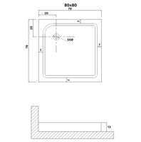 Душевой поддон NG-P8080-14Q (80х80х13) квадрат,1 место — фото 2, Душевые поддоны АБС-пластик