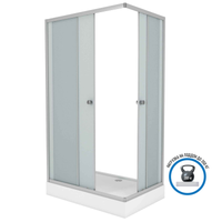 Душевой уголок Niagara Eco NG-118-14Q (110х80х195) низкий поддон(13см),стекло матовое,2 места — фото 1, Душевые уголки