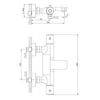 Смеситель для ванны Raiber Graceful RPB-008 с термостатом Черный матовый — фото 4, Для душа и ванны