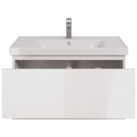 Товар: Тумба PERFECTO, 90 см, подвесная, 1 ящик, push-to-open, белый глянец - фото 6 Тумба PERFECTO, 90 см, подвесная, 1 ящик, push-to-open, белый глянец — фото 6, Тумбы под раковину