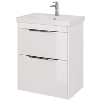 Тумба PRIME, 70 см, подвесная/напольная, 2 ящика, белый глянец — фото 1, Тумбы под раковину