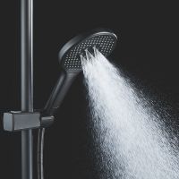 Душевая система Rose R39H R3936H Черная матовая — фото 5, Душевые стойки