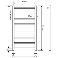 Водяной полотенцесушитель Comfysan Luce W-8 80x40 013431 Белый матовый — фото 2, Водяные полотенцесушители