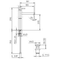 Смеситель для раковины Bossini Oki Z005303.030 Хром — фото 2, Смесители для раковины