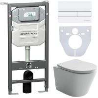 Комплект унитаза с инсталляцией Ceramicanova Balearica CN6000_1002W_1000 с сиденьем Микролифт и Бело — фото 1, Комплекты унитаз + инсталляция