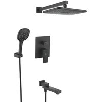 Душевая система Rose R28H R2835H Черная матовая — фото 1, Верхние души