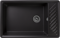 GRANFEST Мойка QUARZ 51 1-чаша+крыло 760*480мм черный арт.GF-ZL- — фото 1, Кухонные мойки