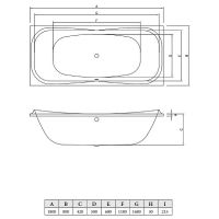 Акриловая ванна C-Bath Kronos 180x80 CBQ013001 без гидромассажа — фото 3, Акриловые ванны