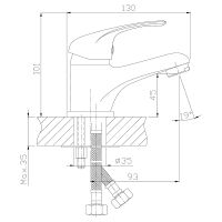 Товар: Смеситель для раковины Rossinka A35-11 Хром - фото 2 Смеситель для раковины Rossinka A35-11 Хром — фото 2, Смесители для раковины