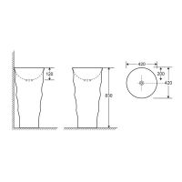 Товар: Раковина CeramaLux 42 G-309 Белая - фото 2 Раковина CeramaLux 42 G-309 Белая — фото 2, Раковины напольные