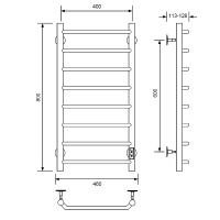 Электрический полотенцесушитель Comfysan Scola EC-8 80x40 016944 Белый матовый — фото 2, Электрические полотенцесушители