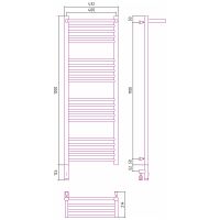 Электрический полотенцесушитель Сунержа Богема 3.0 1200x400 L 00-5806-1240 с полкой Хром — фото 2, Электрические полотенцесушители