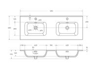 Товар: Керамическая раковина с двумя чашами CEZARES CZR-8095-120-2 - фото 6 Керамическая раковина с двумя чашами CEZARES CZR-8095-120-2 — фото 6, Раковины