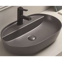 Раковина-чаша CeramaLux 62 78325XMDH Серая матовая — фото 1, Раковины накладные