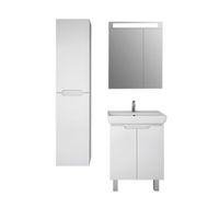 Товар: Тумба Q PLUS (D), 55 см, подвесная/напольная, 2 дверцы, с опорами, белый глянец - фото 4 Тумба Q PLUS (D), 55 см, подвесная/напольная, 2 дверцы, с опорами, белый глянец — фото 4, Тумбы под раковину