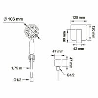 Смеситель для душа Swedbe Platta 5550B Черный матовый — фото 4, Смеситель для душа