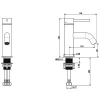 Смеситель для раковины Bronze de Luxe Scandi 1451B Черный матовый — фото 4, Смесители для раковины