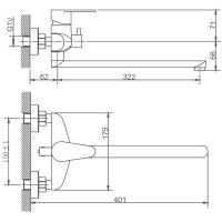 Товар: Смеситель для ванны Haiba HB22801-2 универсальный Нержавеющая сталь - фото 2 Смеситель для ванны Haiba HB22801-2 универсальный Нержавеющая сталь — фото 2, Для душа и ванны