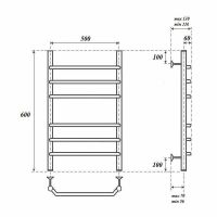 Водяной полотенцесушитель Point Венера PN07156 П6 500x600 Хром — фото 5, Водяные полотенцесушители
