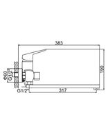 Смеситель для ванны Ledeme H40 2240L универсальный Хром — фото 2, Смеситель для ванны