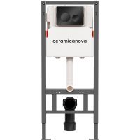 Система инсталляции для унитазов CERAMICANOVA Balance с кнопкой смыва Circle, цвет черный матовый, с — фото 12, Инсталляции для унитазов