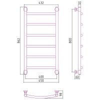 Водяной полотенцесушитель Сунержа Галант+ 800х400 00-0200-8040 Хром — фото 4, Водяные полотенцесушители