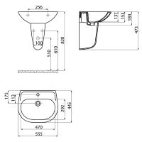 Раковина Creavit Sedef 55 SD055-00CB00E-0000 Белая — фото 3, Раковины