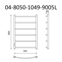 Электрический полотенцесушитель Маргроид Вид 4 800x500 04-8050-1049-9005L левый Черный матовый — фото 2, Электрические полотенцесушители