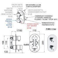 Смеситель для душа Remer Minimal Thermo с термостатом Хром арт-NT93 — фото 2, Смеситель для душа