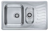 Мойка для кухни ELEGANT 110 SAT-90 810X510 1+1/2 в компл.с сифоном 1130555, — фото 1, Кухонные мойки