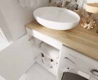 Столешница под раковину 1MarKa Wash 110 Ц0000004099 над стиральной машиной Дуб сонома — фото 2, Столешницы под раковину