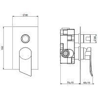 Смеситель для душа Gattoni Soffio 8133/ESDS Темный никель шлифованный — фото 3, Смеситель для душа