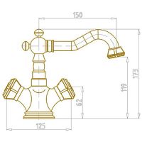 Смеситель для раковины Bronze de Luxe Royal 10218 Бронза — фото 2, Смесители для раковины