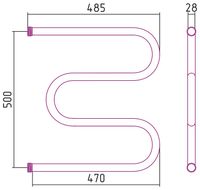 Водяной полотенцесушитель Сунержа Стилье М-образный 500х500 00004-5050 Хром — фото 2, Водяные полотенцесушители