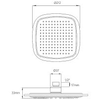 Верхний душ Melodia della vita Standard Middle MKP20543 Хром — фото 3, Верхние души