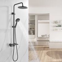 Душевая система Rose R39H R3936H Черная матовая — фото 19, Душевые стойки