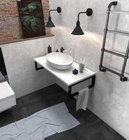 Столешница под раковину 1MarKa Grunge Loft 80 У85839 подвесная Бетон светлый — фото 2, Столешницы под раковину