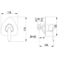 Смеситель для душа Lemark Mars Хром арт-LM3523C — фото 2, Смеситель для душа