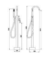 Смеситель для ванны Boch Mann Braies BM8922 Никель матовый — фото 4, Смесители напольные