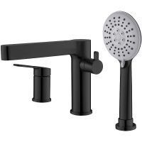 Смеситель на борт ванны BelBagno Delta DEL-BVD3-NERO Черный матовый — фото 1, Смесители на борт ванны