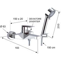 Смеситель для ванны Remer Dream Хром арт-D02 — фото 2, Смеситель для ванны