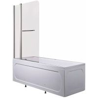 Шторка на ванну 1MarKa 85x150 P-05 профиль Хром стекло прозрачное — фото 1, Шторки для ванной распашные