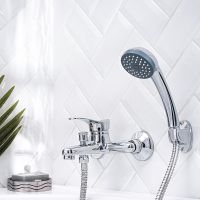 Смеситель для ванны Ростовская Мануфактура Сантехники SL86-009 Хром — фото 8, Для душа и ванны