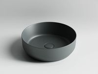Умывальник чаша накладная круглая (цвет Темный Антрацит Матовый) Element 390x390x120мм — фото 21, Раковины накладные
