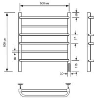 Электрический полотенцесушитель Comfysan Puro-K EC-6 60x50 013103 Белый матовый — фото 2, Электрические полотенцесушители