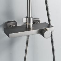 Товар: Душевая система Rose R18T R1896T-6 с термостатом Оружейная сталь - фото 2 Душевая система Rose R18T R1896T-6 с термостатом Оружейная сталь — фото 2, Душевые системы