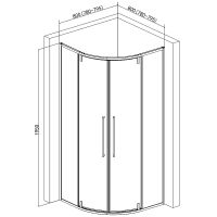 Товар: Душевой уголок AQUAme 80x80 AQM7101-2-8 профиль Черный матовый стекло прозрачное - фото 2 Душевой уголок AQUAme 80x80 AQM7101-2-8 профиль Черный матовый стекло прозрачное — фото 2, Душевые уголки четверть круга