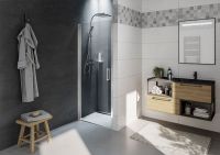 Душевая дверь Riho Novik Z101 80 G003001120 (GZ1080000) профиль Хром стекло прозрачное — фото 2, Душевые двери в нишу