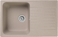 GRANFEST Мойка QUARZ 78 1-чаша+крыло 740*480мм песочный арт.GF-Z- — фото 1, Кухонные мойки