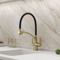 Смеситель для кухни Sancos Eri SC4001ZG Полированное золото Черный — фото 2, Смесители для кухни